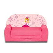 Zestawy mebli dla dzieci - DZIECIĘCA SOFKA KANAPA SKŁADANA ROZKŁADANA MATERAC BEZPIECZNA PREZENT ŁÓŻKO RÓŻOWE KSIĘŻNICZKA - miniaturka - grafika 1