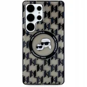 Etui i futerały do telefonów - Karl Lagerfeld Etui Button K&Ch Heads on KL MagSafe do Galaxy S25 Ultra, przydymione wzorzyste - miniaturka - grafika 1