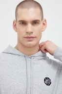Bluzy męskie - New Balance bluza męska kolor szary z kapturem melanżowa - miniaturka - grafika 1