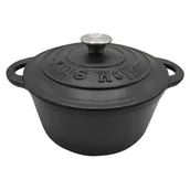 Garnki - Kinghoff Garnek Żeliwny Czarny Indukcja gaz brytfanka koło - miniaturka - grafika 1