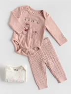 Body dla niemowląt - Reserved - Bawełniane body Kubuś Puchatek - brudny róż - miniaturka - grafika 1