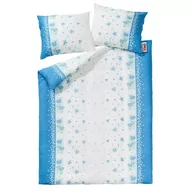 Pościel - Pościel z kory 180x200 137/2 Kwiatki Niebiesko-Białe na guziki 100% bawełna gruba - miniaturka - grafika 1