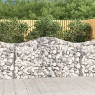 Ogrodzenia - vidaXL Kosze gabionowe, 5 szt, 200x50x100/120 cm, galwanizowane żelazo - miniaturka - grafika 1