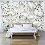 Fototapety - Fototapeta - Alabastrowy ogród z białymi kwiatami (rozmiar 100x70) - miniaturka - grafika 1