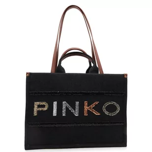 Pinko Shopperka SHOPPER DENIM RICAMO LOGO - Torebki damskie - miniaturka - grafika 1
