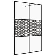 Ścianki i drzwi prysznicowe - vidaXL Ścianka prysznicowa przezroczyste szkło ESG 140x195cm czarna 151032 - miniaturka - grafika 1