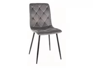 Krzesła - Krzesło tapicerowane JERRY VELVET szary welurowe SIGNAL - miniaturka - grafika 1