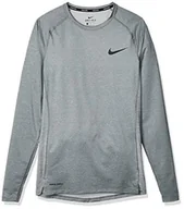 Koszulki i topy damskie - NIKE M Np Top Ls obcisła koszulka z długim rękawem - Smoke Grey/Light Smoke Grey/(Czarny), x-Large-T - miniaturka - grafika 1