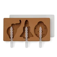Miseczki i talerzyki dla dzieci - Nuuroo - Silikonowa Foremka Na Lody Elin Ice Pop Light Brown - miniaturka - grafika 1