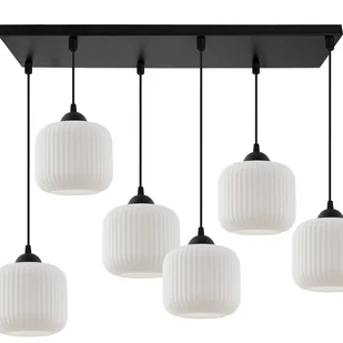 Lampa sufitowa wisząca Riffle loft 6xE27 klosz walec czarny/biały Light Home LH - Lampy sufitowe Lampa sufitowa wisząca Riffle loft 6xE27 klosz walec czarny/biały Light Home LH - Lampy sufitowe - miniaturka - grafika 1