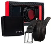 Paski - Zestaw prezentowy portfel pasek męski skórzany Pierre Cardin - miniaturka - grafika 1