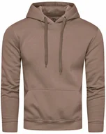 Bluzy męskie - Bluza męska z kapturem beżowa Recea - XL - miniaturka - grafika 1