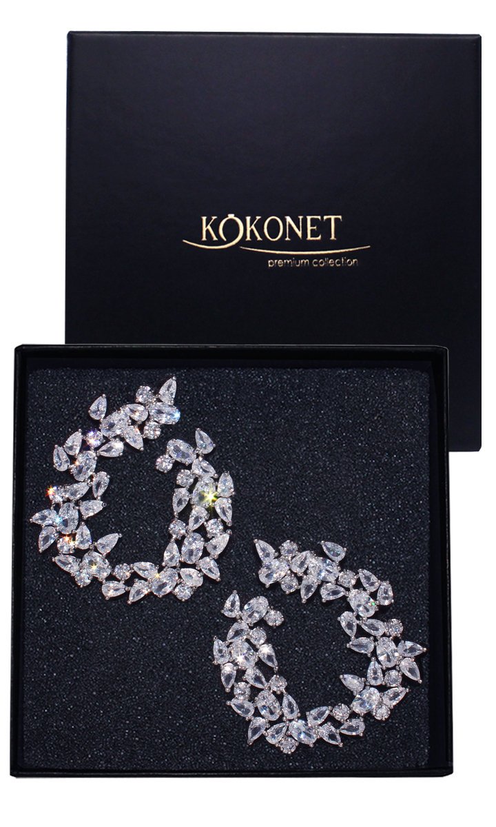 Duże efektowne kolczyki swarovski ślubne specjalna okazja wesele prezent