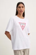 Koszulki sportowe damskie - Guess Jeans t-shirt bawełniany damski kolor biały W4YI76 K8HM0 - miniaturka - grafika 1