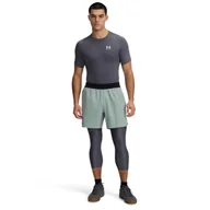 Spodnie męskie - Męskie legginsy treningowe Under Armour UA Heat Gear Armour 3/4 Legging - szare - miniaturka - grafika 1