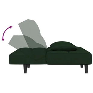 2-osobowa kanapa, 2 poduszki, ciemnozielona, aksamitna Lumarko! - Sofy i kanapy - miniaturka - grafika 8