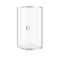 Kabiny prysznicowe - Kabina Prysznicowa Cersanit Arteco 80X80X190 półokrągła  transparentny brodzik Tako 4 cm Biały S601-360 - miniaturka - grafika 1