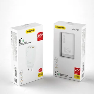 Dudao GaN szybka ładowarka sieciowa 65 W USB / 2x USB Typ C Quick Charge Power Delivery (azotek galu) biały (A7xs white) - Ładowarki do telefonów - miniaturka - grafika 5