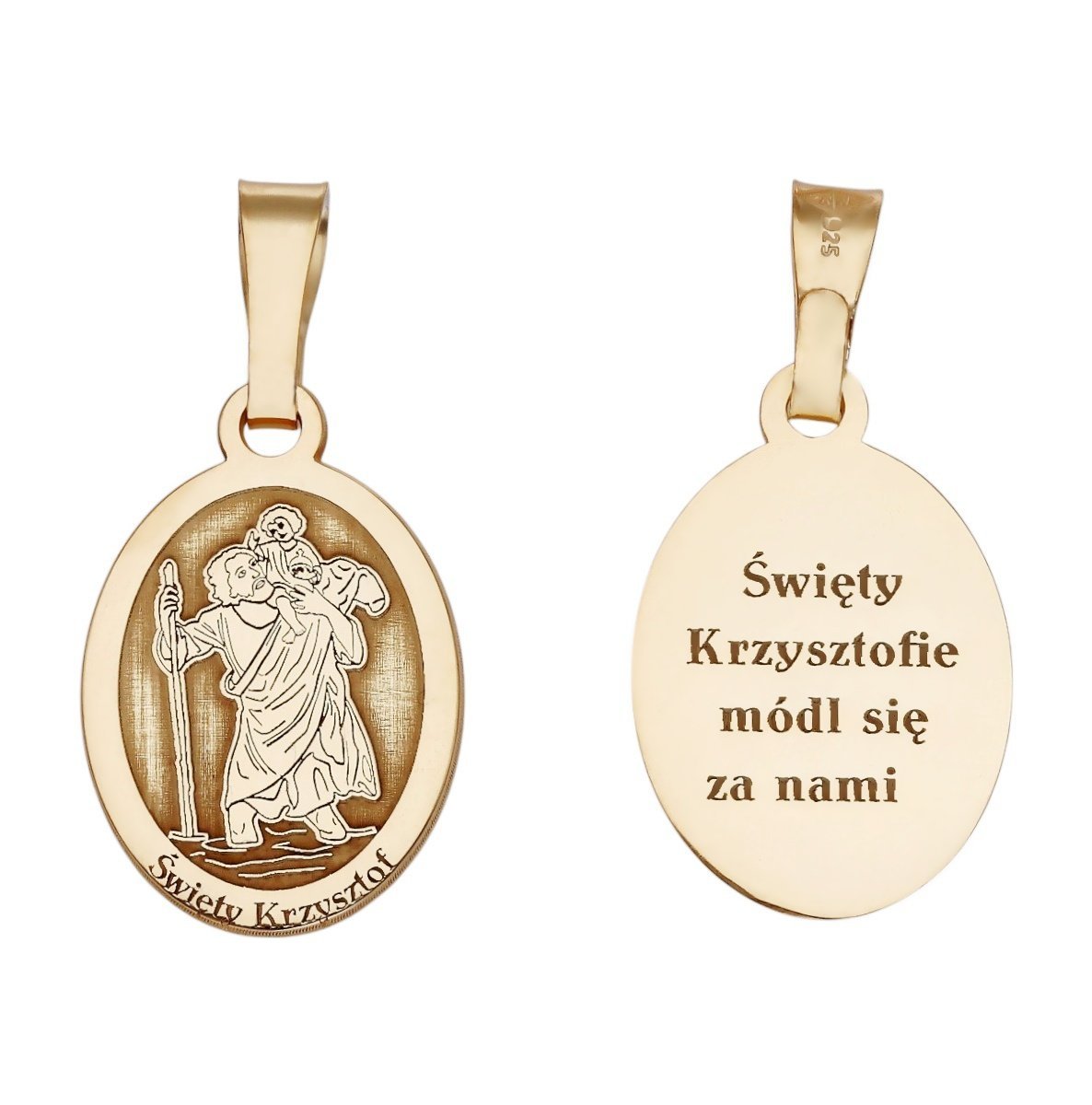 Medalik srebrny Ag 925 pozłacany Św. Krzysztof MDC009G