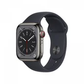 Smartwatch - Apple Watch 8 GPS  +Cellular 41mm Stalowy MNJJ3WB/A Grafitowy - miniaturka - grafika 1