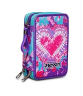 Plecaki - Seven Pudełko szkolne 3 Zip, Wielokolorowy, Trendy Heart Girl, Potrójna komora Akcesoria z ołówkami, Długopisy i markery, Akcesoria szkolne, Akcesoria Plecaki, Szkoła i Wypoczynek, Dziewczęta i - miniaturka - grafika 1
