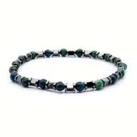Bransolety męskie - Bransoletka zielona koraliki - kamienie naturalne agat EM - EM Men's Accessories - miniaturka - grafika 1