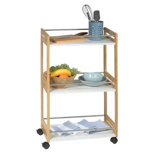 Excellent Houseware Wózek kuchenny z 3 półkami, bambus - Kredensy - miniaturka - grafika 1