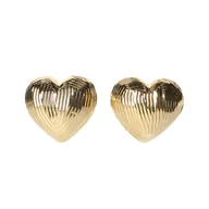 Kolczyki - Klipsy do uszu złote serduszka - miniaturka - grafika 1