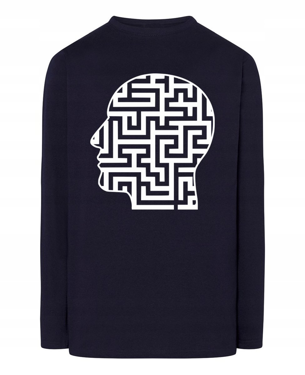 Longsleeve męski nadruk Labirynt Głowa r.3XL