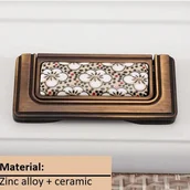 Zawiasy, okucia i inne akcesoria - 2 sztuki ceramicznych uchwytów do szafek kuchennych w stylu vintage, ceramiczne uchwyty meblowe do szuflad, 64 mm - miniaturka - grafika 1