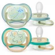 Smoczki uspokajające - AVENT Ultra Air Nighttime Smoczek uspokajający ortodontyczny 0-6m SCF376/18, 2szt. - miniaturka - grafika 1