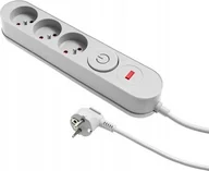 Listwy zasilające - Listwa zasilająca Plastrol Plastrol Filtr W-00011 listwa zasilająca z układem przeciwprzepięciowym trzy gniazda, włącznik szara - miniaturka - grafika 1