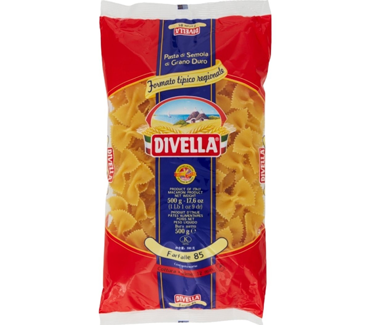 Divella Farfalle n.85 włoski makaron kokardki 500g