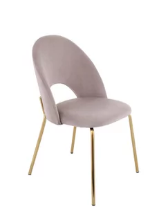 Krzesło do jadalni Molly, beżowe, tapicerowane, walurowe, do toaletki - Krzesła - miniaturka - grafika 1