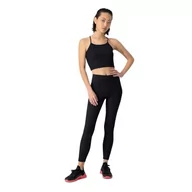 Legginsy - Champion Damskie sportowe C-Sport Quick Dry 2 x 2 rozciągliwe prążkowane legginsy do jogi z wysokim stanem, czarne, L - miniaturka - grafika 1