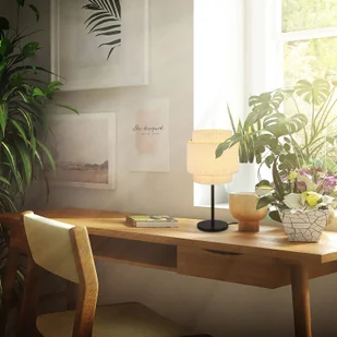 Briloner Lampa stołowa Papper, kolor naturalny, rafia, wysokość 50 cm - Lampy stojące - miniaturka - grafika 1