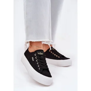 Trampki Damskie Z Koronką Lee Cooper LCW-25-31-3439L Czarne - Trampki damskie - miniaturka - grafika 1