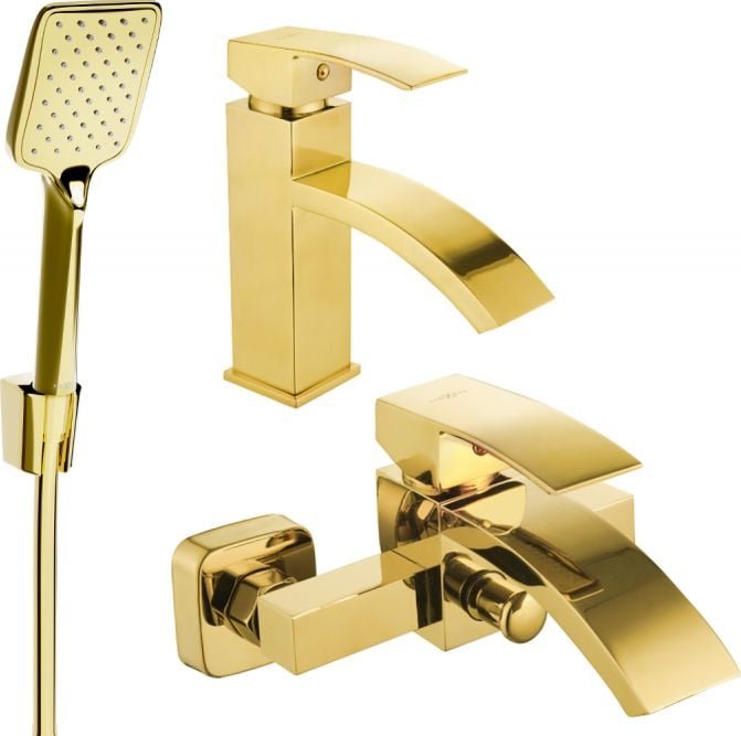 Mexen Libra R62 zestaw wannowy, złoty - 745103R62-50