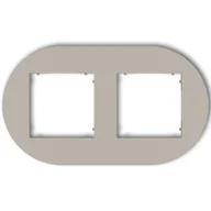 Klawisze i ramki - Ramka podwójna okrągła Karlik MINI - taupe - miniaturka - grafika 1