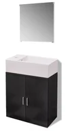 Inne meble do łazienki - Czarny minimalistyczny zestaw mebli łazienkowych Numeris 6X - miniaturka - grafika 1