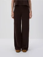 Moda i Uroda OUTLET - Reserved - Dzianinowe spodnie - ciemnobrązowy - miniaturka - grafika 1