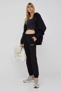 Spodnie damskie - Calvin Klein Jeans Jeans spodnie bawełniane damskie kolor czarny gładkie - grafika 1