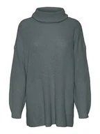 Swetry damskie - Vero Moda Golf w kolorze zielonoszarym - miniaturka - grafika 1