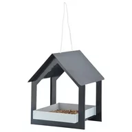 Karmniki dla ptaków - Esschert Design wiszący domek dla ptaków kolor antracytowy, metal FB407 - miniaturka - grafika 1
