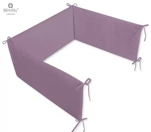 Ochraniacz do łóżeczka na suwak, Velvet pikowany, Wrzos, 30x180 cm - Ochraniacze do łóżeczka - miniaturka - grafika 1