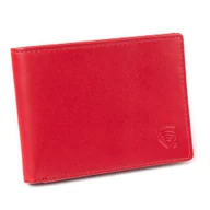 Portfele - Cienki Damski Portfel Slim na Karty Ochrona RFID SM-93PR (Czerwony) - miniaturka - grafika 1