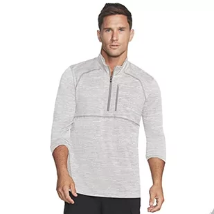 Skechers Męska bluza On The Road z zamkiem 1/4, szary, 3XL - Bluzy męskie - miniaturka - grafika 1