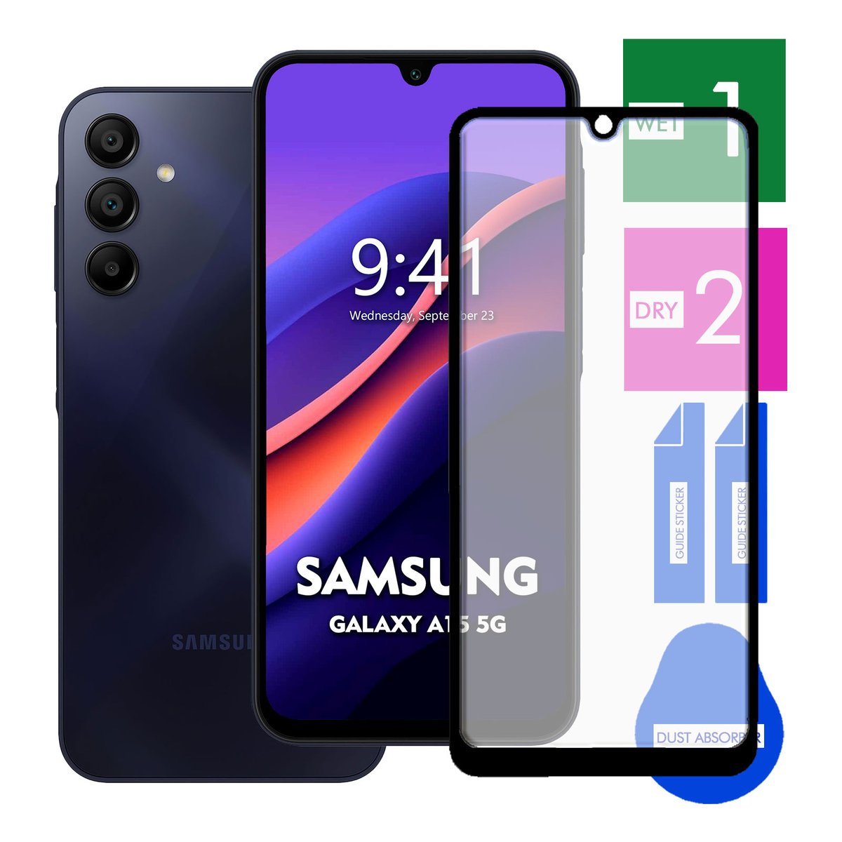 SZKŁO HARTOWANE DO SAMSUNG GALAXY A15 5G NA TELEFON PEŁNE CAŁY EKRAN 9H 5D