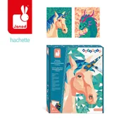 Zabawki kreatywne - Janod Zestaw do malowania z numerem Fantastycznych stworzeń - 2 arkusze do wykonania - Mysterix - kreatywny zestaw do wypoczynku dla dzieci - od 7 lat, J07979 J07979 - miniaturka - grafika 1