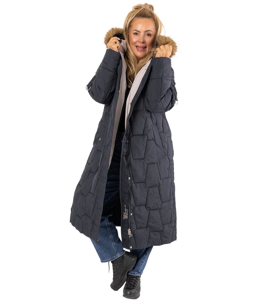 Długa kurtka pikowany płaszcz zimowy URBAN LONG PUFF-M